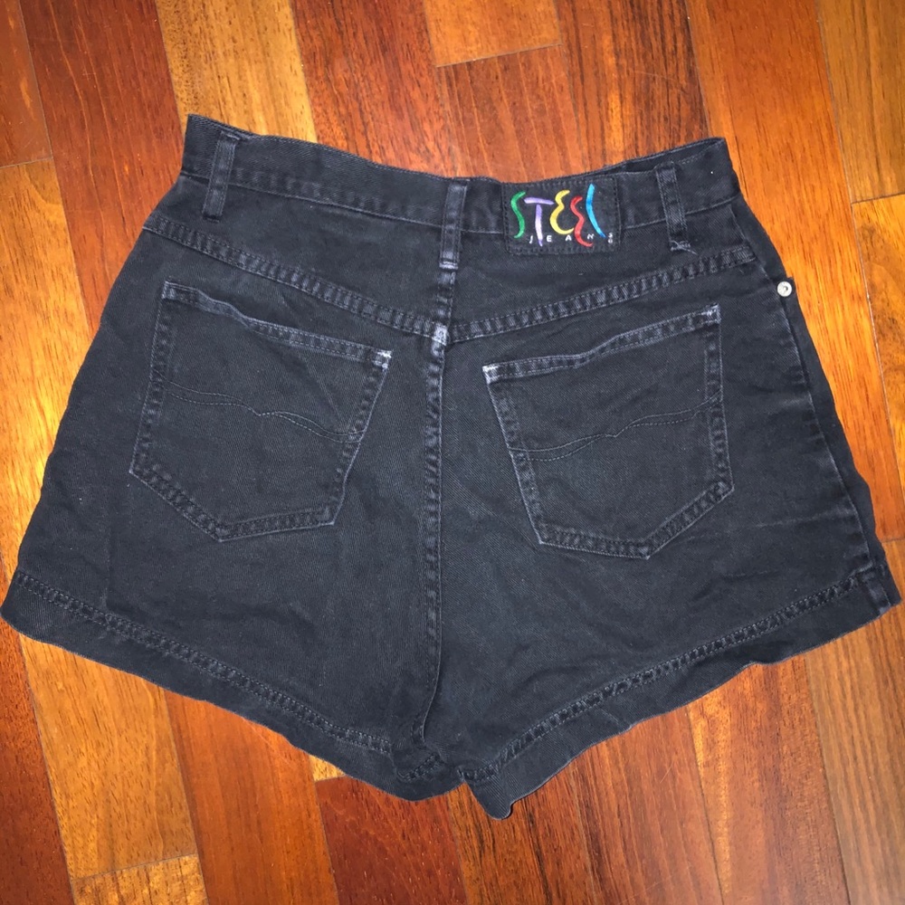 Black Denim Shorts - Picture 1 of 3
